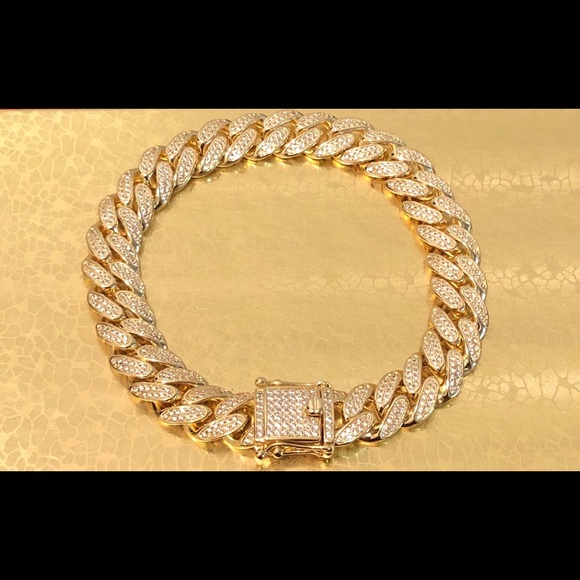 Brand New Gold Plated Watch&12mm Cuban Bracelet - Picture 2 of 6